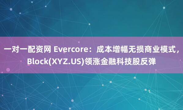 一对一配资网 Evercore：成本增幅无损商业模式，Block(XYZ.US)领涨金融科技股反弹