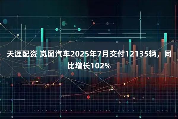 天涯配资 岚图汽车2025年7月交付12135辆，同比增长102%